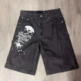 Shorts Y2K Pants Harajuku Hip-Hop Printed Baggy Denim Shorts Summer Neo-Gothic-Outfit