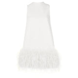 Feather Fur Dress For Women O Neck Sleeveless Loose Tassel A Line Dresses Female Streetwear 2022 Summer Fashion