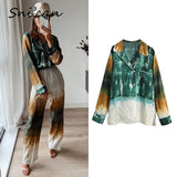 Tie Dye Blouse Za 2021 Women Oversize Casual Holiday Female Tops Summer Vintage Boho Printing Shirts Femme Chandails