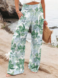 Spring And Summer New Four Seasons Of Leisure Wide Leg Trousers Print Burst Loose Trousers