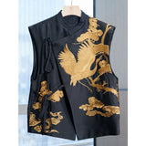 Fashion Vest Jacket Fashionable Foreign Style Heavy Industry Crane Embroidery New Chinese Style Loose Lace Horse Clip Girl-Outfit