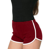 Women Shorts Hot Women Blend Summer Short Pants Contrast Binding Side Split Elastic Waist Patchwork Casual Beach