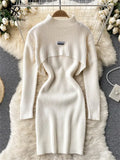 Winter Solid Sexy Sweater Sets Short Half High Collar Knitwear+V Neck Camis Dress Women Warm Knitted Two Pieces