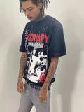 Street Printed Large T-Shirt Gothic 2024 Graphics T-Shirt Y2k Blouse Armed Gothic Men's Short Sleeves-Outfit