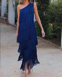 Eso-Shouldered Asymmetric Dress 2025 Spring And Summer
