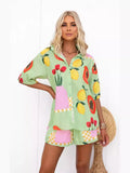 Casual Women's Shorts Two-Piece Fashion Print Shirt