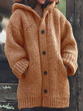 Mid-length Sweater New Cardigan Hooded Jacket Coats Women Winter Sweater Clothes