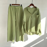 Summer Autumn Cotton Linen Women's 2 Piece Sets Outfits Vintage Elegant Casual Oversized Loose Shirts Blouses and Pants