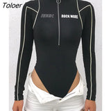 Overalls For Women Jumpsuit Black With Zipper Long Sleeve Female Boydcon Bodysuit Body Sports Bodies Ladies