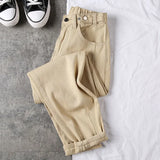 Women High Waist Denim Streetwear Plus Size Loose Harem Ankle-length Trousers Womens Velvet Warm Casual All-match