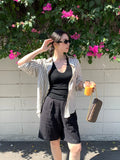 Xixi 2025 Spring And Summer New Simple Temperament Pure Knitted Bottom Sling Vest Women