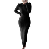 Autumer Winter Knit Sexy Skims Pullover Women Sweater Thick Long Dress Crew Neck Long Sleeve Top Elegant Chic Casual