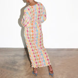 Women's Temperament Elegant Print Elegant V Collar Lantern Half-Sleeved A-Shaped Dress