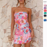Sexy Chest-Clothed Floral-Print Dress Dress For Summer