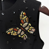 2025 New Star Fashion Heavy Industry Nail Pearl Drilled Butterfly Renovation Vest