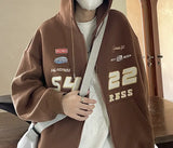 Vintage Embroidery Drawstring Oversized Hoodie-Outfit