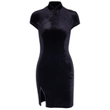 New Slim High-Waisted Cheongsam Dress Improved Summer Skirt Vintage Skirt Women's Dress-Outfit