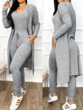 Autumn And Winter Fashion Long Jumpsuit Long Cardigan Leisure Suit Long-Sleeved Spot-Outfit