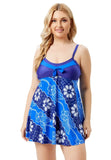 Strap Floral Print Plus Size One Piece