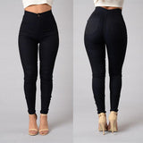 Slim Pencil High Waist Pants Spring Autumn Solid Color Office Ladies Tight Trousers Work Wear Femme-Outfit