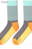 1 Pair Men Dress Socks Cotton Colorful Striped Plaid Printed Comfort Happy Socks Skate Funny Geometry Dot Wedding
