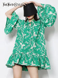 Casual Cut Out Dress For Women Bowknot Collar Long Sleeve Loose Mini Dresses Female Fashion Clothing Spring
