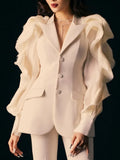 Asymmetrical Fashion Blazer For Women Notched Collar Long Sleeve Solid Loose Blazers Female Spring Clothing Style