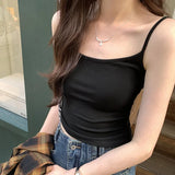 Color Sexy Suspenders Vest Girls Summer 2024 New Slim, Slim, Spicy Girls Wear Short Tops With Inner Tops-Outfit