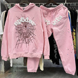55555 Hip Hop Printed Letter Cobweb Hoodie Hoodie Couple Style Hoodie Trend-Outfit