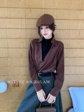 Xixi 2025 Autumn White Label New Temperament Simple Two-Piece Set Of Collar Shirt Long Sleeve Top