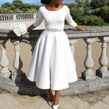 Women's 2025 Summer New Solid Dress Temperament Evening Dress Dress Dress Dress Dress