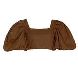 Casual Loose Shirt For Women Square Collar Puff Sleeve Solid Minimalist Blouses Female Summer Clothing Style