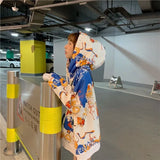 Deeptown Harajuku Letter Print Hoodie Women Anime Graffiti Cartoon Pullover Fall 2021 Fashion Oversized Streetwear
