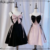 Woman Dresses Lolita Y2k Vestidos De Mujer Bandage Slim Dress Sexy Clothes Velvet Robe Femme Sleeveless Women Dresses-Outfit