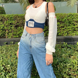 Solid Color Self-Cultivation Sexy Mature High Street All-Match Shrink Gathered Women's Umbilical Crop Top Underwear
