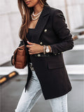 Winter 2021 New Women Fashion White Black Blazers and Jackets Chic Button Office Suit Coat Ladies Elegant Outwear