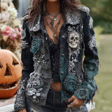Trend 3D Digital Pattern Printing Fashion High Street Denim Jacket Men And