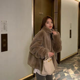 quality mink coat women's 2021 winter new lady Qian Xueli and young stand collar Rex Rabbit Fur women's winter fashion