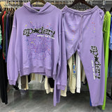 55555 Hip Hop Printed Letter Cobweb Hoodie Hoodie Couple Style Hoodie Trend-Outfit