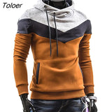 Men Color Block Patchwork Hooded Long Sleeve Pullover Hoodie Sweatshirt Autumn And Winter Fashion Men's