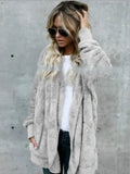 autumn and winter plush warm cotton coat mid-length double-sided