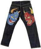 High Street Jeans Male Personality Printed Hip Hop Fashion Clothing Straight Pants High Waist Y2K Jeans-Outfit