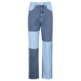 Women's Jeans Straight High Waist Pants Vintage Boyfriends Mom Ripped Jeans Streetwear Female Fashion Denim