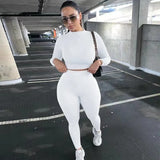 Winter Casual Two 2 Piece Set Sweatsuits Tracksuit For Women Outfits Turtleneck Crop Top Pants Suits Black Matching