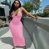 Sexy Bodycon Wrap Maxi Sundress Women Ribbed Elastic Black White Solid Long Dress Female Club Party Pencil Dresses