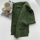 New Autumn Winter Plaid Weaving Scarf Korean Edition Solid Color Cold Proof Warm Neck Protection Knitted Wool Neck