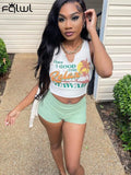 Summer Streetwear Clothes Bodycon T Shirts Crop Top Women V Neck Cut Out Crop Top Female White Tees Tank Tops Women