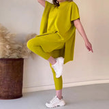 2025 New Solid Color Round Neck Large-Size Short-Sleeved Knitted Shirt Casual