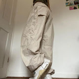 Summer New Style Spice Girls Fashion Street Retro Leisure Low-Waisted Loose Woven Trousers-Outfit