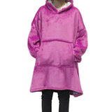 Oversized Long Hoodies Winter Fleece Warm TV Blanket with Sleeves Pocket Sweatshirts Thick Sherpa Giant Hoody